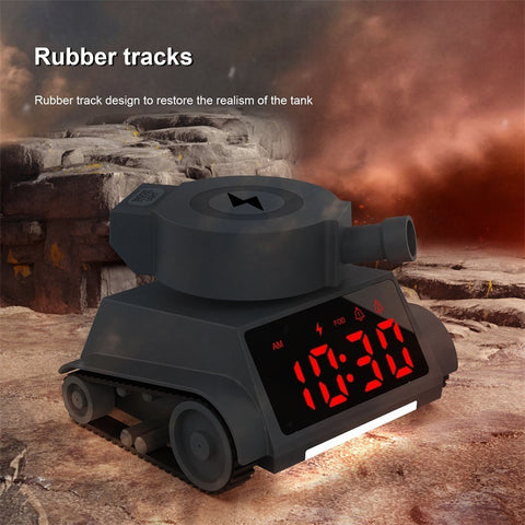 Novel Design Tank LED Clock Light Wireless Charging Tank Car Toy Clock For Kids