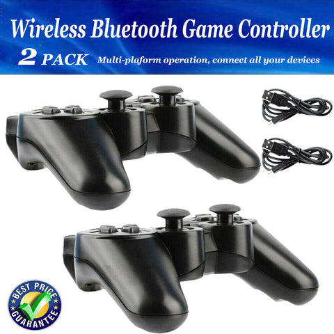 2 PACK Wireless Bluetooth Video Game Controller Pad For  PS3 Playstation 3